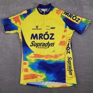 Mroz BCM Cycling‎ Jersey Short Sleeve Men Yellow Blue Graphic Logo Made Poland